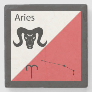 Niedliches Zodiac-Symbol, Zeichen & Sternen-Layout Steinuntersetzer