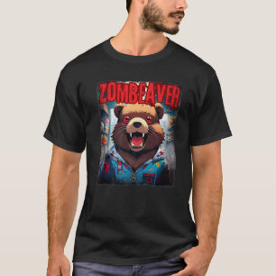 Niedliches Zombie Beaver Zombeaver Beängstigendes T-Shirt