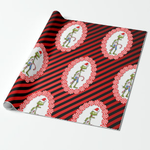 Niedliches Zombie mit Candy Cane Weihnachten Geschenkpapier