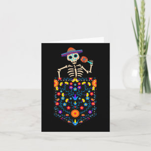 Niedliches Zuckerskelett in Pocket Mexican Cinco Karte