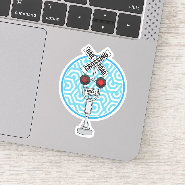 Niedliches Zugzeichen auf der Schiene Aufkleber (Detail)