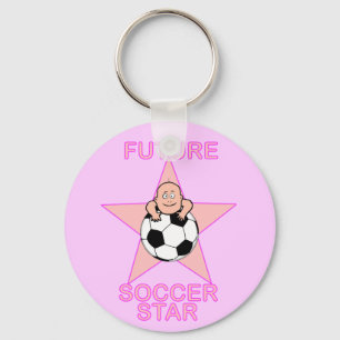 Niedliches zukünftiges Fußball-Stern-Rosa Schlüsselanhänger