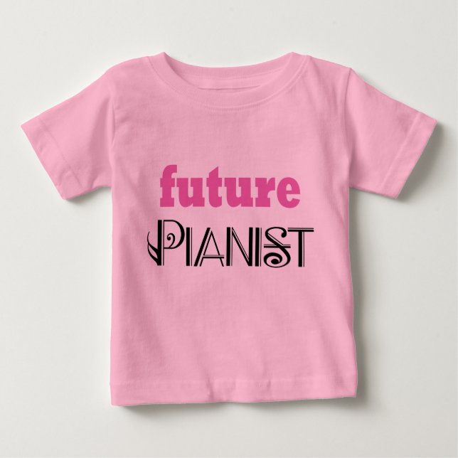Niedliches zukünftiges Pianist-Baby-T-Shirt Baby T-shirt (Vorderseite)