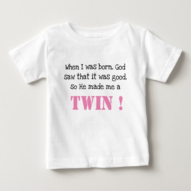 Niedliches ZwillingsSprichwort Baby T-shirt (Vorderseite)