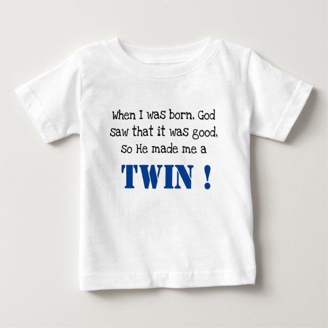 Niedliches ZwillingsSprichwort Baby T-shirt (Vorderseite)