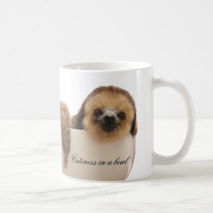 "Niedlichkeit in einer Schüssel" Sloth-Tasse Kaffeetasse