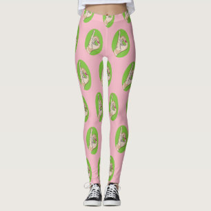 Niedlichste rosa und grüne Leggings