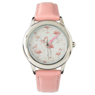 Niedlichster Flamingoschwarm Armbanduhr