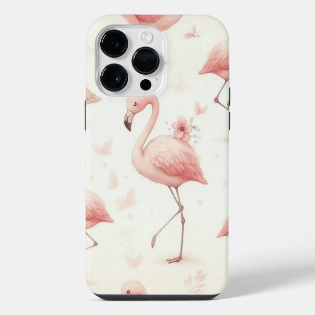 Niedlichster Flamingoschwarm iPhone Hülle (Rückseite)
