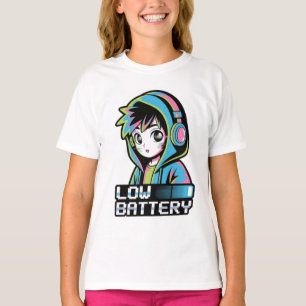 Niedrige Batterie – Neon-Gamer-Stimmung-Shirt T-Shirt