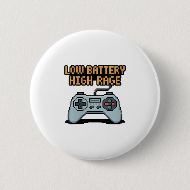Niedrige Batterieladung - Zitat des Gamers mit hoh Button (Vorderseite)