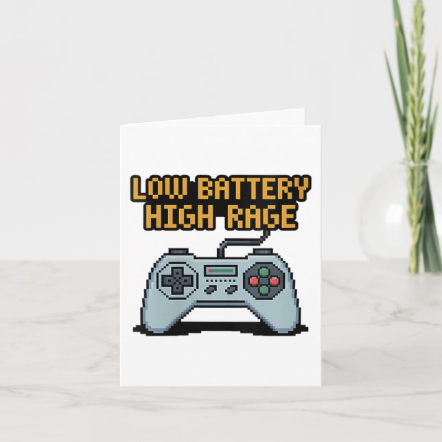 Niedrige Batterieladung - Zitat des Gamers mit hoh Karte (Vorderseite)