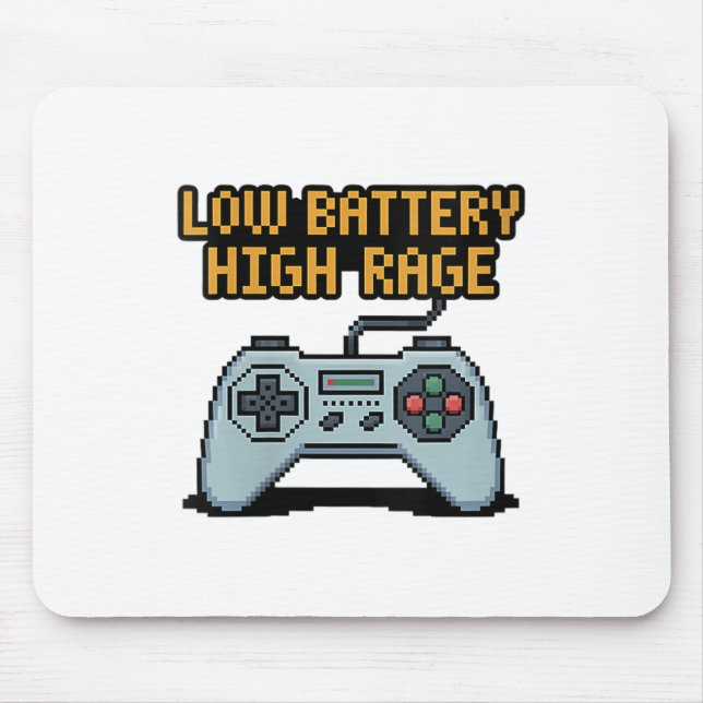 Niedrige Batterieladung - Zitat des Gamers mit hoh Mousepad (Vorne)