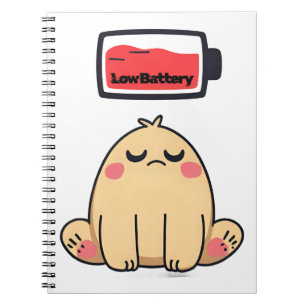 Niedrige Batterielocht - Funny Comic Doodle Notizblock