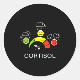 Niedrige Cortisolspiegel v Meme Niedrige Cortisols Runder Aufkleber