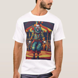 Niedrige Doodle eines bösen Clowns am Zirkus T-Shirt