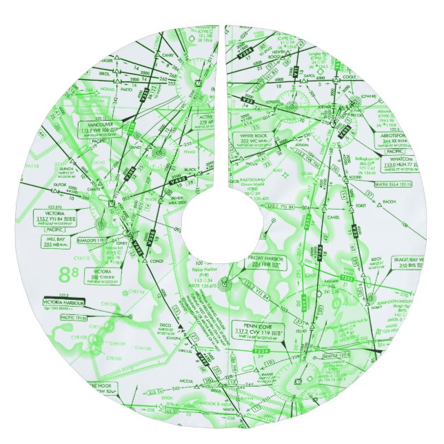 Niedrige Höhendiagramm Polyester Weihnachtsbaumdecke (Vorderseite)