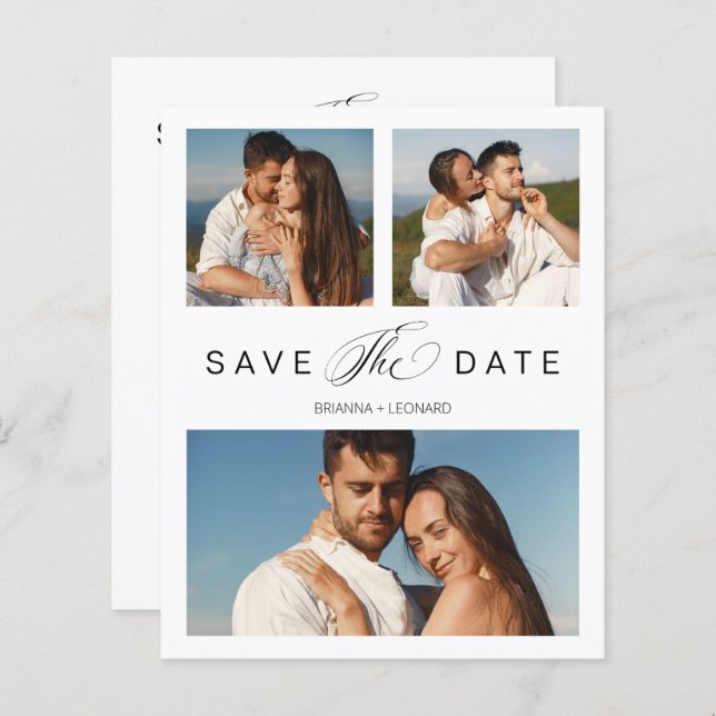 Niedrige Kosten 3 Fotos Couple Einfaches elegantes (Vorne/Hinten)