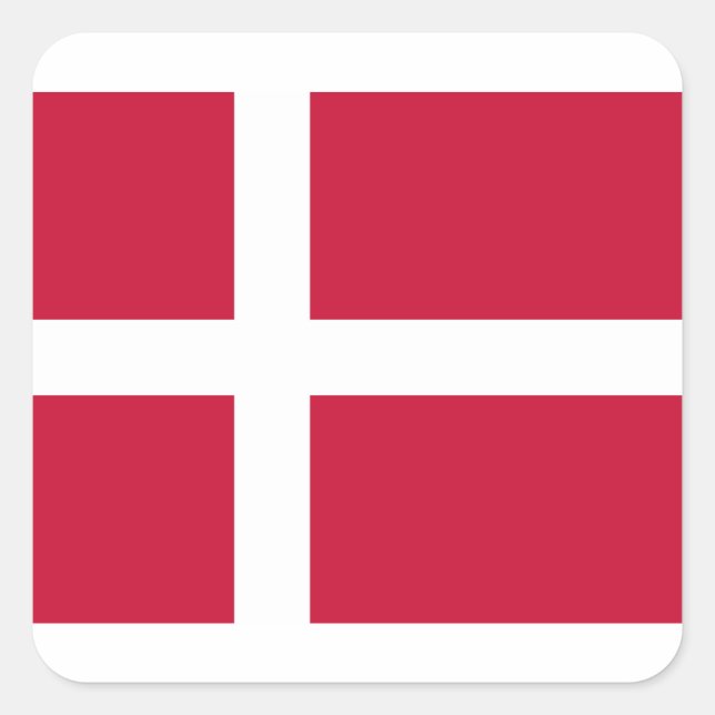 Niedrige Kosten! Dänemark Flagge Quadratischer Aufkleber (Vorderseite)