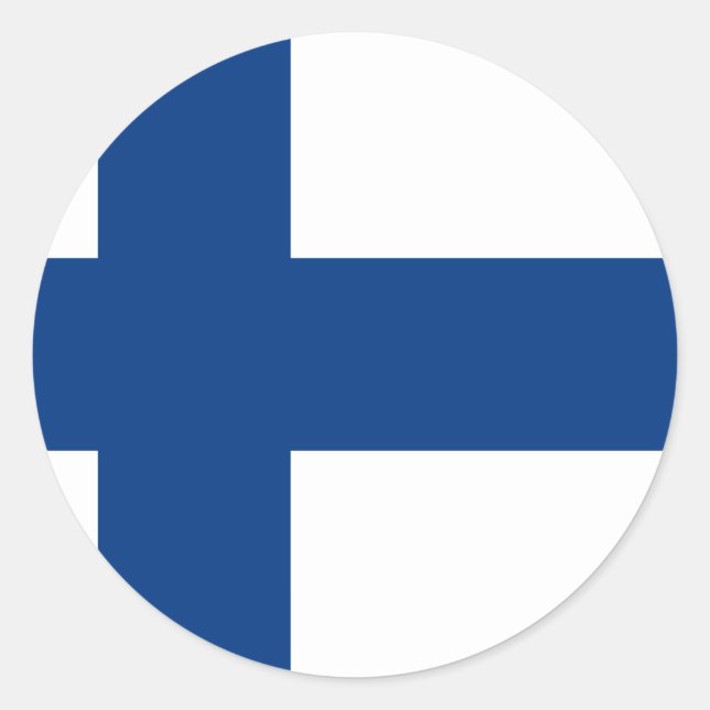 Niedrige Kosten! Finnland-Flagge Runder Aufkleber (Vorderseite)