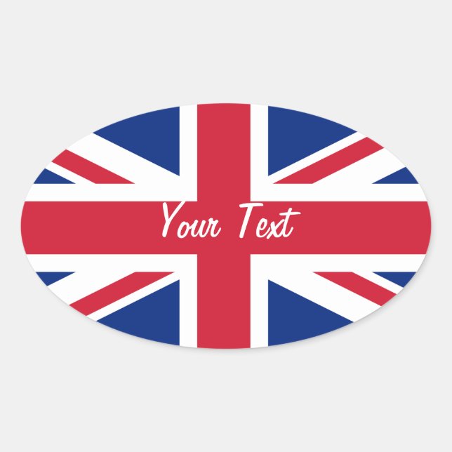 Niedrige Kosten für das Buchzeichen "Union Jack Fl Ovaler Aufkleber (Vorderseite)