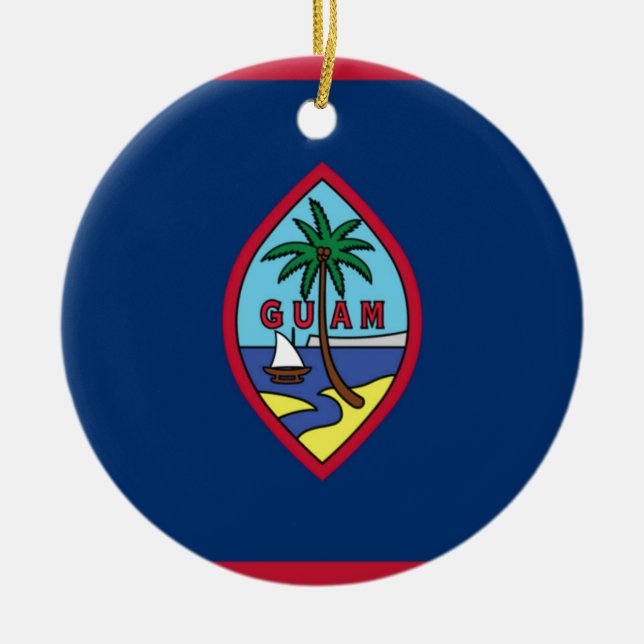 Niedrige Kosten! Guam-Flagge Keramikornament (Vorne)