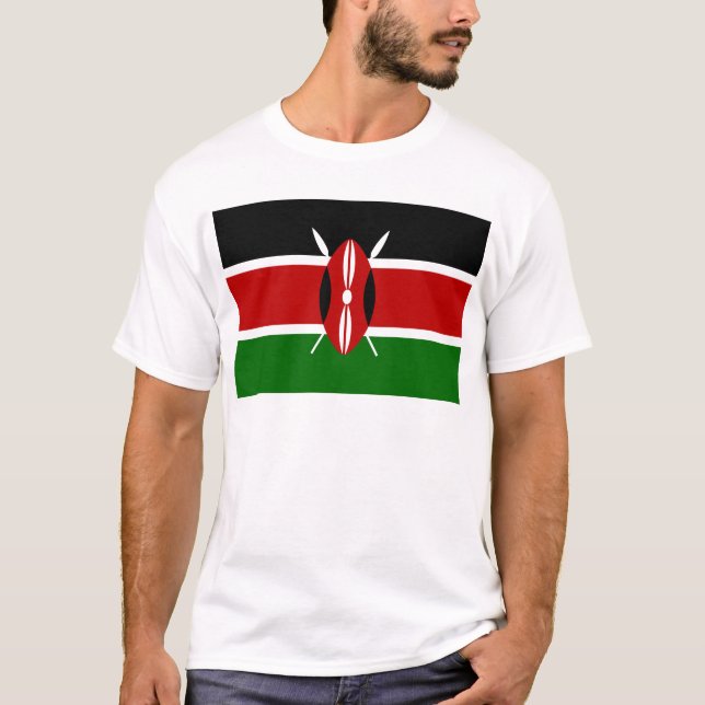 Niedrige Kosten! Kenia-Flagge T-Shirt (Vorderseite)