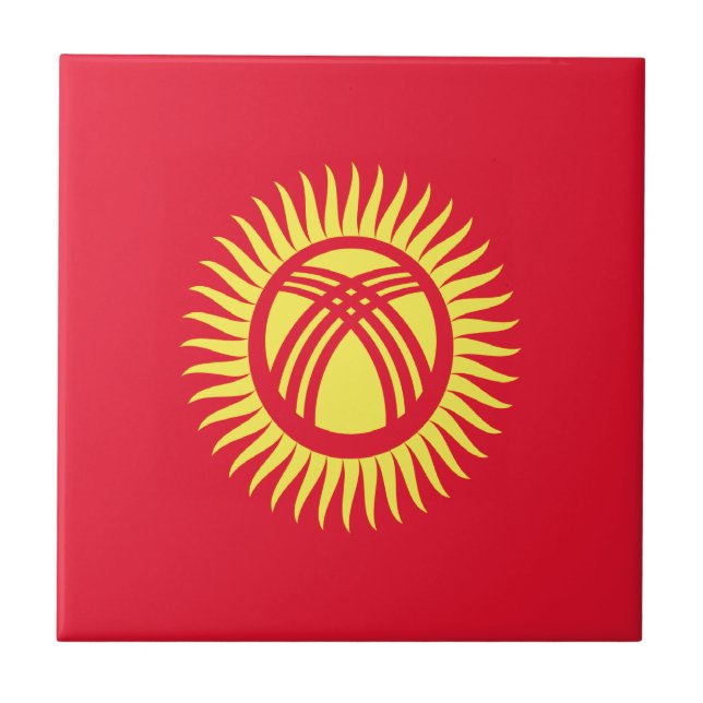 Niedrige Kosten! Kirgisistan-Flagge Fliese (Vorderseite)