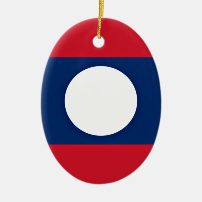 Niedrige Kosten! Laos-Flagge Keramik Ornament (Vorne)