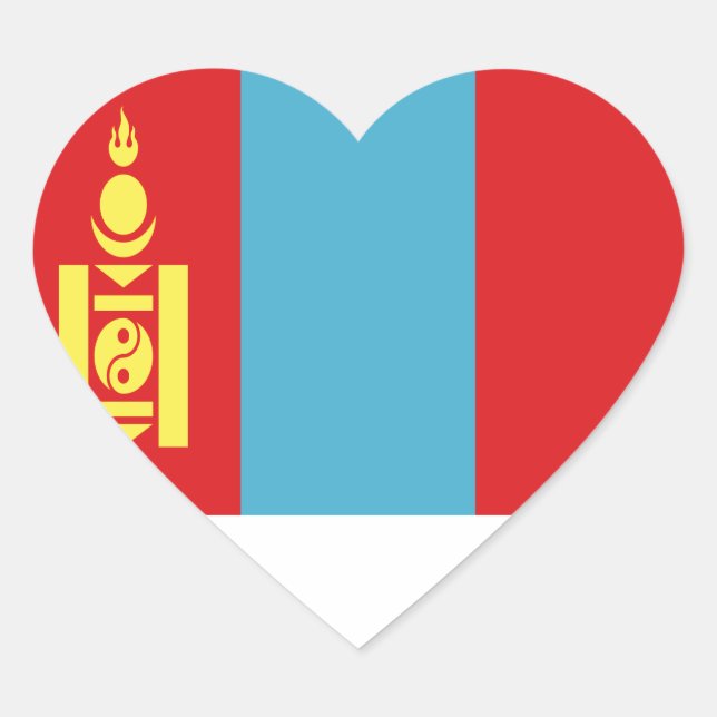 Niedrige Kosten! Mongolei Herz-Aufkleber (Vorderseite)
