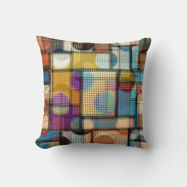 Niedrige Poly Pixel Kunst, geometrisches Muster. Kissen (Vorderseite)