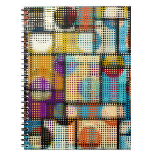 Niedrige Poly Pixel Kunst, geometrisches Muster. Notizblock