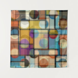 Niedrige Poly Pixel Kunst, geometrisches Muster. Wandteppich