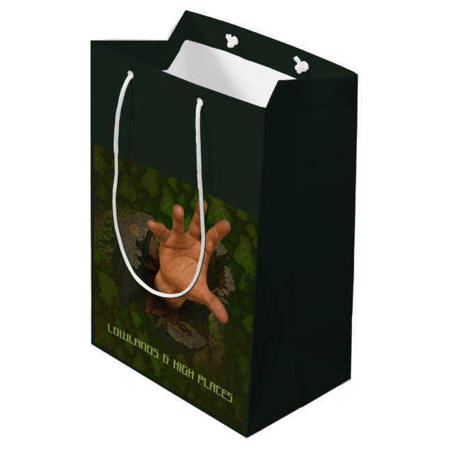 Niedrige und hohe Orte Mittlere Geschenktüte (Rückseite Schrägansicht)