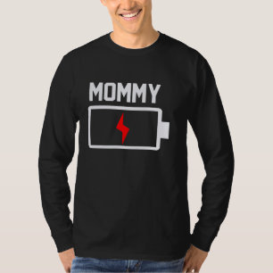 Niedriger Akku Dad Mom Niedriger Akku Leer Lustig T-Shirt