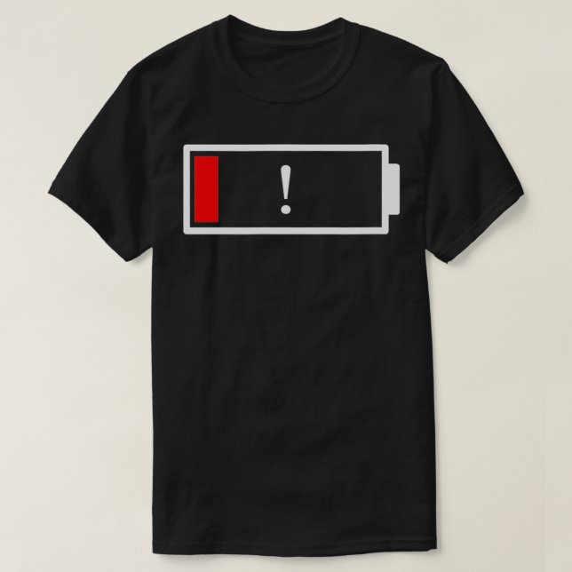 Niedriger Akku T-Shirt (Design vorne)