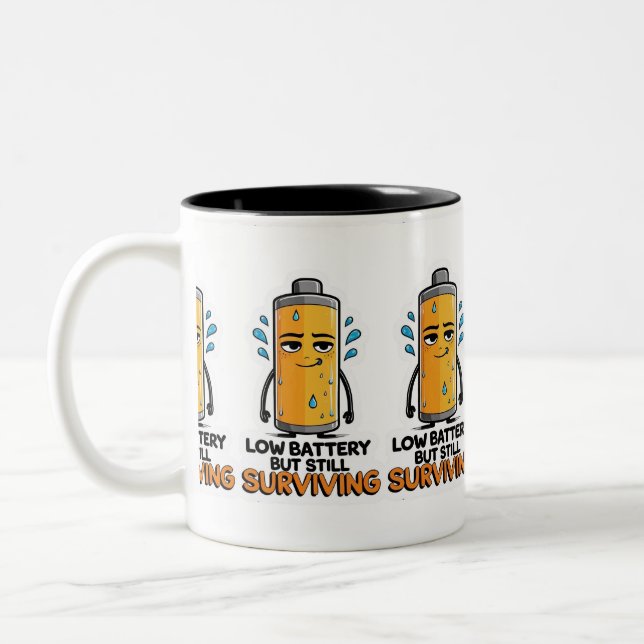 Niedriger Akku Zweifarbige Tasse (Links)