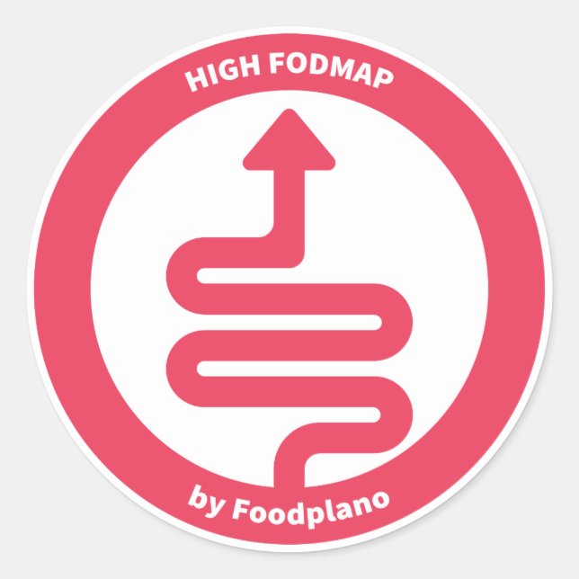 Niedriger FODMAP Diät-Aufkleber für hohe FODMAP Runder Aufkleber (Vorderseite)