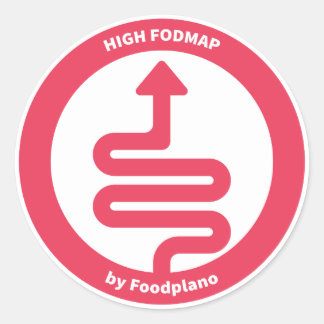 Niedriger FODMAP Diät-Aufkleber für hohe FODMAP Runder Aufkleber