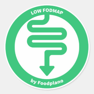 Niedriger FODMAP-Diätaufkleber für Lebensmittel mi Runder Aufkleber