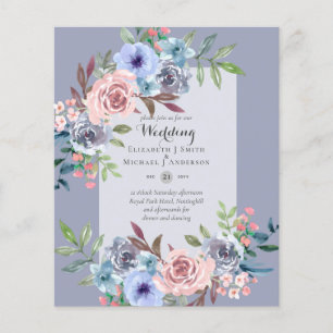 NIEDRIGER HAUSHALT Rosa Blauer Blumen Einladung Ho Flyer