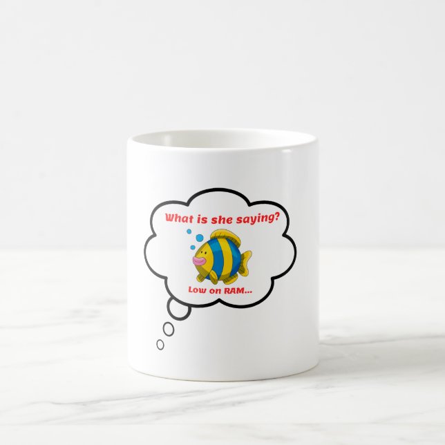 Niedriger RAM | Fischgedächtnis für ihn | Funny Fi Kaffeetasse (Mittel)