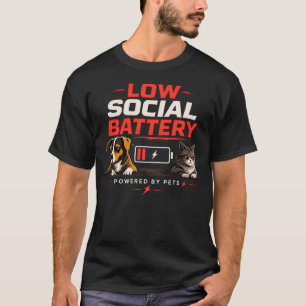 Niedriger Sozialakku Lustiger Hund und Katze Sar T-Shirt