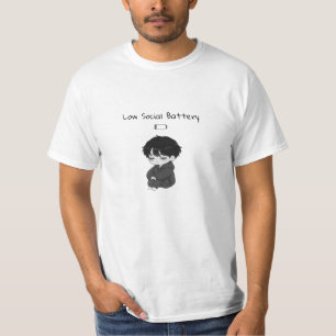 Niedriger Sozialer Akku Relatable Chibi-Junge T-Shirt