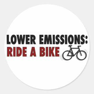 Niedrigere Emissionen - Fahrrad Runder Aufkleber