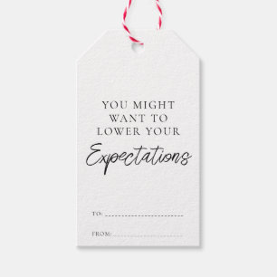 Niedrigere Ihre Erwartungen Karte Funny Christmas Geschenkanhänger