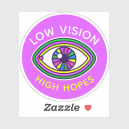 Niedriges Sehvermögen, hohe Hoffnungen auf ein Bli Aufkleber