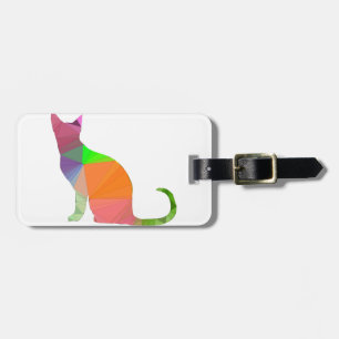 Niedrigpoly-Katzen-Silhouette Gepäckanhänger