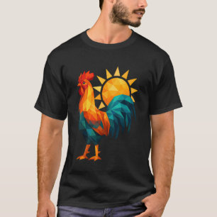Niedrigpolygon-Huhn Geometrischer Hahn Farmtier T-Shirt