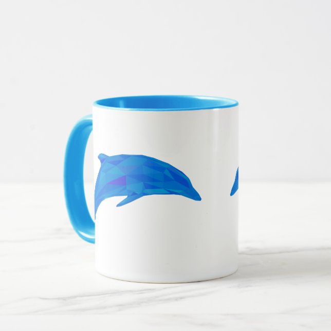 Niedrigpolygonaler springender Delfin Tasse (Vorderseite Links)